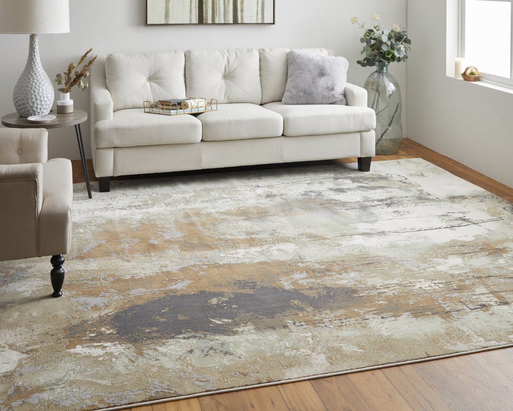 Feizy Clio 39K1F Brown/Beige Area Rug Lifestyle Image Feature