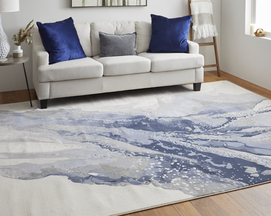 Feizy Clio 39K2F Blue/Beige Area Rug Lifestyle Image Feature
