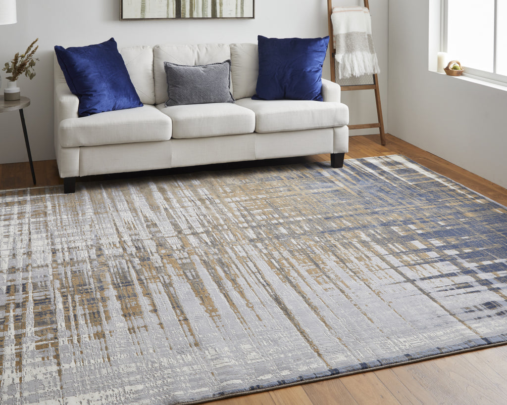 Feizy Clio 39K4F Navy/Gray Area Rug Lifestyle Image Feature