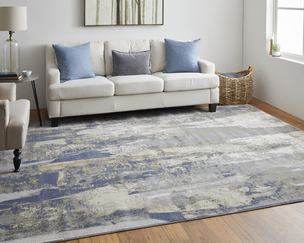 Feizy Clio 39K6F Blue/Gray Area Rug Lifestyle Image Feature