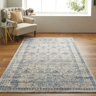 Feizy Camellia 39K7F Blue/Ivory Area Rug Lifestyle Image