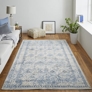 Feizy Camellia 39K7F Blue/Ivory Area Rug Lifestyle Image