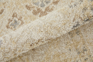 Feizy Camellia 39K7F Gray/Ivory Area Rug Corner Image with Rug Pad