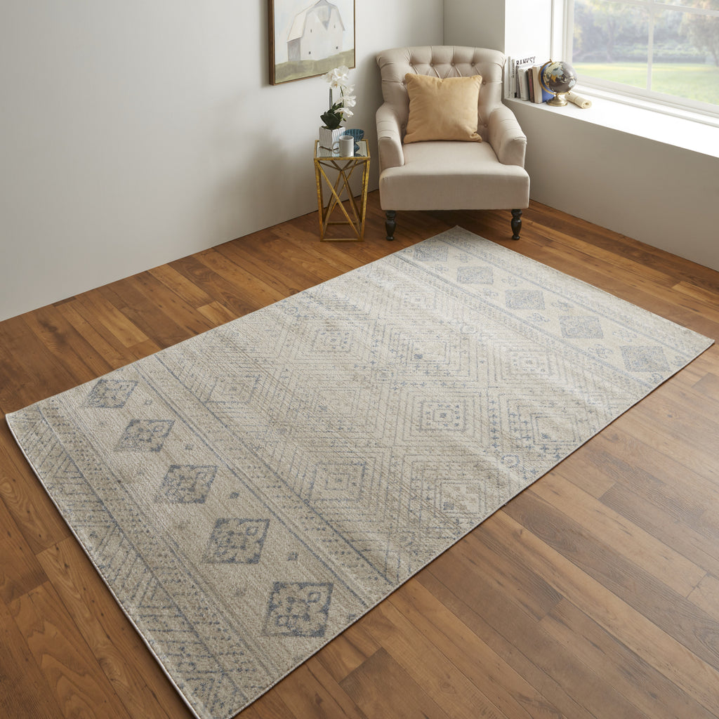 Feizy Camellia 39K8F Ivory/Blue Area Rug Lifestyle Image Feature