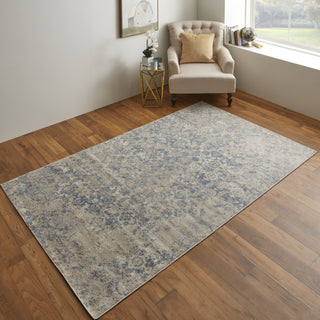 Feizy Camellia 39KAF Blue/Ivory Area Rug Lifestyle Image Feature