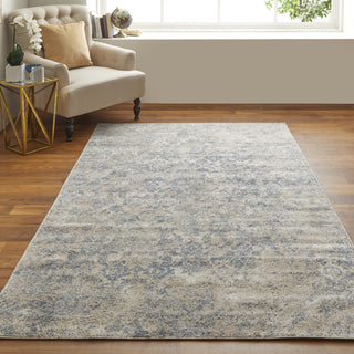 Feizy Camellia 39KAF Blue/Ivory Area Rug Lifestyle Image