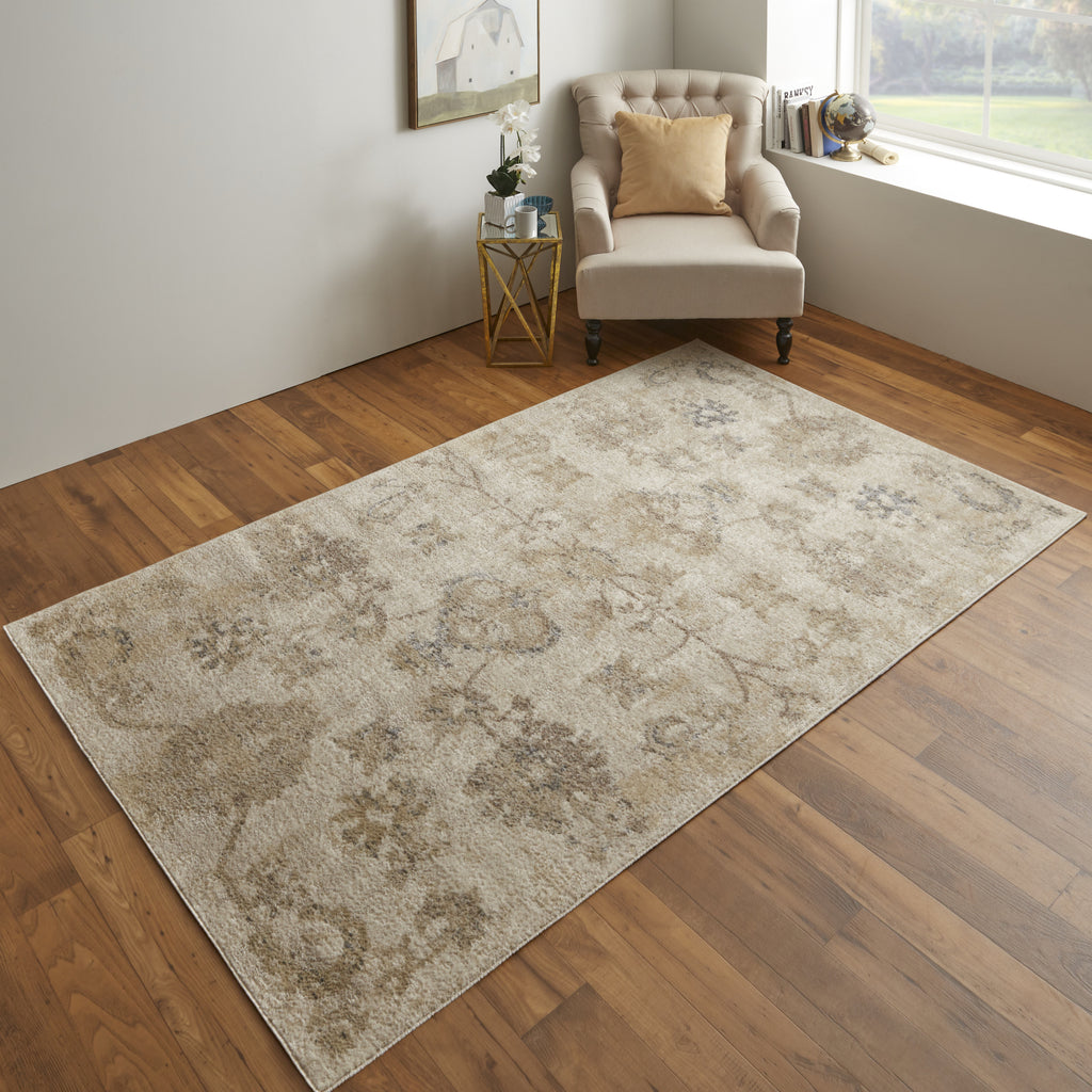 Feizy Camellia 39KBF Ivory/Gray Area Rug Lifestyle Image Feature