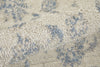 Feizy Camellia 39KCF Ivory/Blue Area Rug Corner Image with Rug Pad