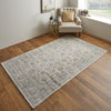 Feizy Camellia 39KCF Ivory/Blue Area Rug Lifestyle Image Feature