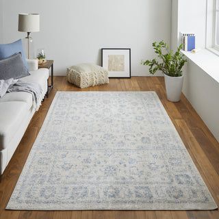 Feizy Camellia 39KCF Ivory/Blue Area Rug Lifestyle Image