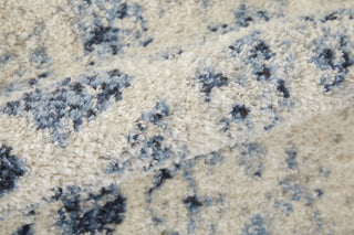 Feizy Camellia 39KGF Ivory/Blue Area Rug Corner Image with Rug Pad