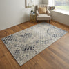 Feizy Camellia 39KGF Ivory/Blue Area Rug Lifestyle Image Feature