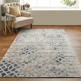 Feizy Camellia 39KGF Ivory/Blue Area Rug Lifestyle Image