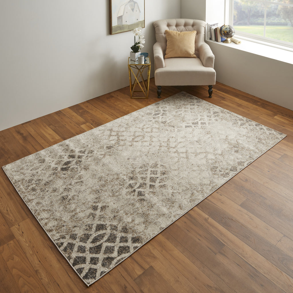 Feizy Camellia 39KGF Ivory/Gray Area Rug Lifestyle Image Feature