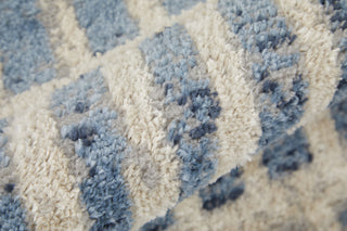 Feizy Camellia 39KIF Blue/Ivory Area Rug Corner Image with Rug Pad