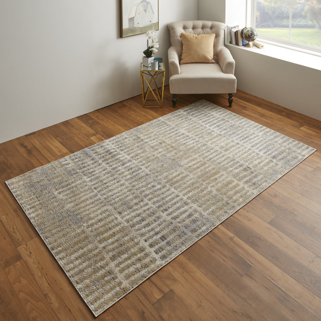 Feizy Camellia 39KIF Gray/Ivory Area Rug Lifestyle Image Feature