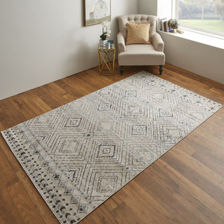 Feizy Camellia 39KJF Ivory/Blue Area Rug Lifestyle Image Feature