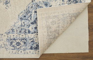 Feizy Camellia 39KLF Ivory/Blue Area Rug Corner Image