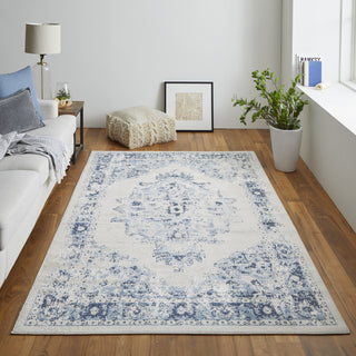 Feizy Camellia 39KLF Ivory/Blue Area Rug Lifestyle Image