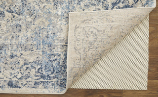 Feizy Camellia 39KMF Blue/Ivory Area Rug Corner Image