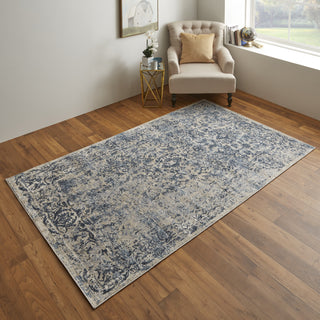 Feizy Camellia 39KMF Blue/Ivory Area Rug Lifestyle Image Feature