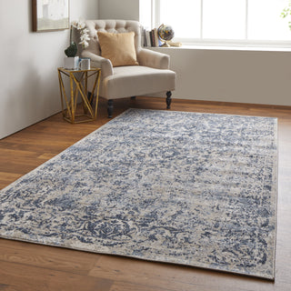 Feizy Camellia 39KMF Blue/Ivory Area Rug Lifestyle Image