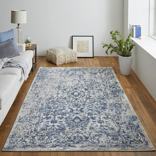 Feizy Camellia 39KMF Blue/Ivory Area Rug Lifestyle Image