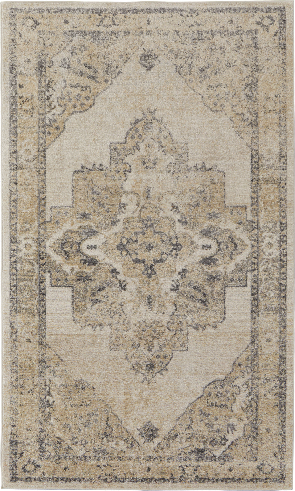 Feizy Camellia 39KNF Ivory/Charcoal Area Rug main image