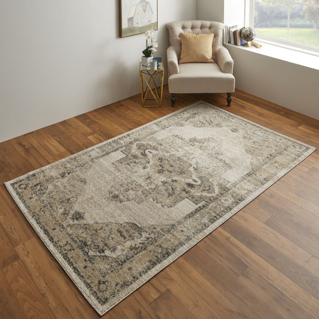 Feizy Camellia 39KNF Ivory/Charcoal Area Rug Lifestyle Image Feature