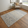 Feizy Camellia 39KRF Blue/Ivory Area Rug Lifestyle Image Feature
