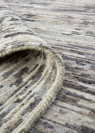Feizy Conroe 6821F Gray Area Rug Corner Image with Rug Pad