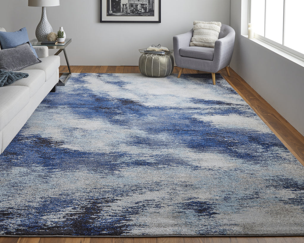 Feizy Edgemont 39ITF Navy/Gray Area Rug Lifestyle Image Feature