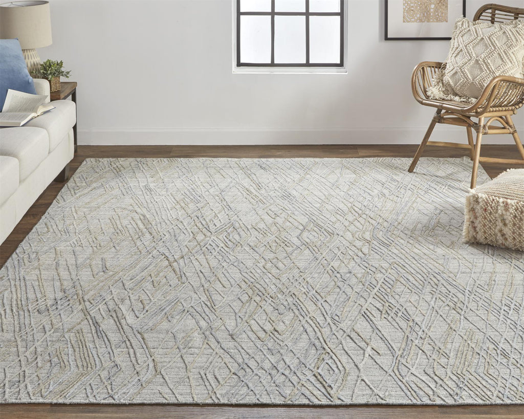 Feizy Elias 6589F Gray/Blue Area Rug Lifestyle Image Feature