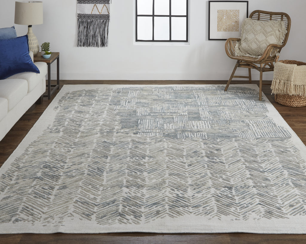 Feizy Elias 6891F Gray/Green Area Rug Lifestyle Image Feature