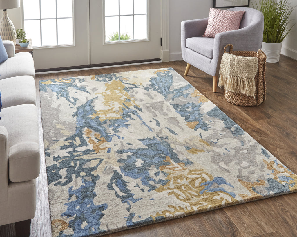 Feizy Everley 8645F Gray/Multi Area Rug Lifestyle Image Feature