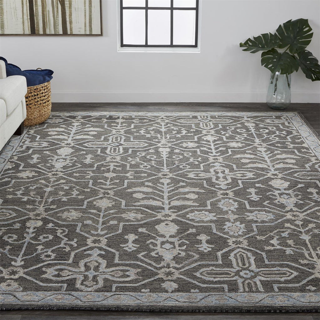 Feizy Fallon 8839F Gray/Blue Area Rug Lifestyle Image Feature