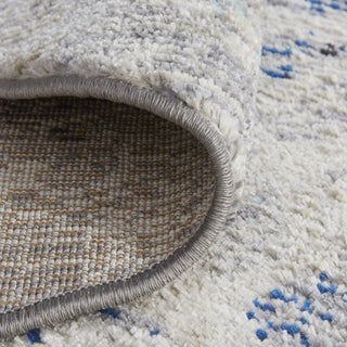 Feizy Bellini I3136 Gray/Blue Area Rug Corner Image with Rug Pad