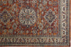 Feizy Bellini I3136 Orange/Blue Area Rug Corner Image with Rug Pad