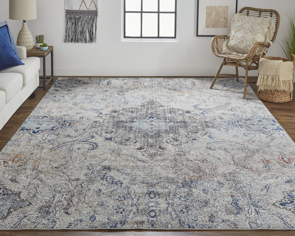 Feizy Bellini I39CU Gray Area Rug Lifestyle Image Feature