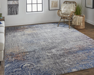 Feizy Bellini I39CV Gray/Blue Area Rug Lifestyle Image