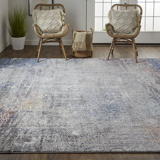 Feizy Bellini I39CV Gray/Blue Area Rug Lifestyle Image