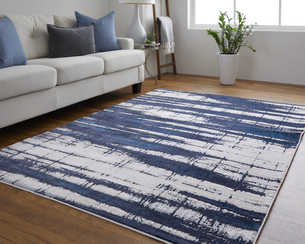 Feizy Indio 39GZF Blue/Ivory Area Rug Lifestyle Image Feature
