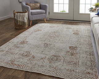 Feizy Kaia 39GKF Gray/Rust Area Rug Lifestyle Image