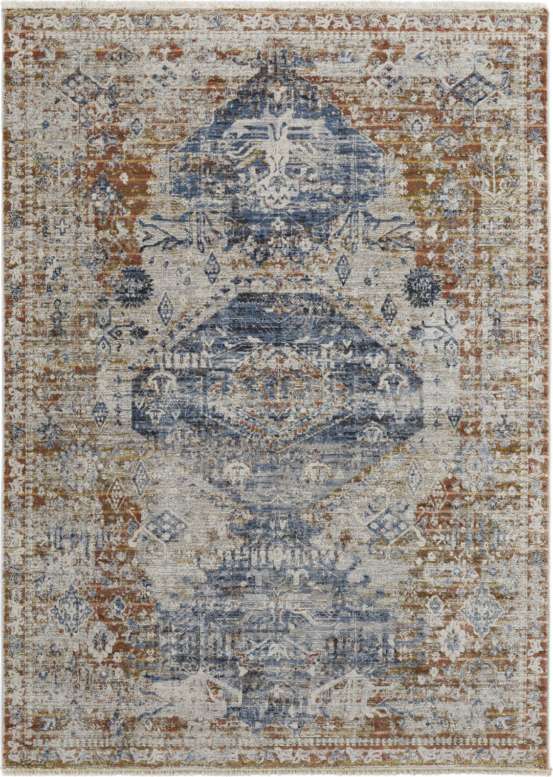 Feizy Kaia 39HWF Blue/Red Area Rug main image