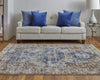 Feizy Kaia 39HWF Blue/Red Area Rug Lifestyle Image