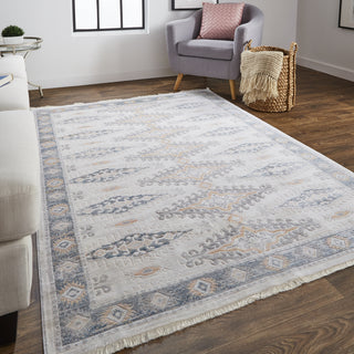 Feizy Kyra 3847F Ivory/Blue Area Rug Lifestyle Image