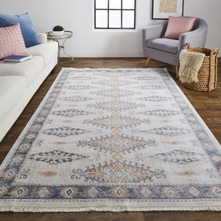 Feizy Kyra 3847F Ivory/Blue Area Rug Lifestyle Image