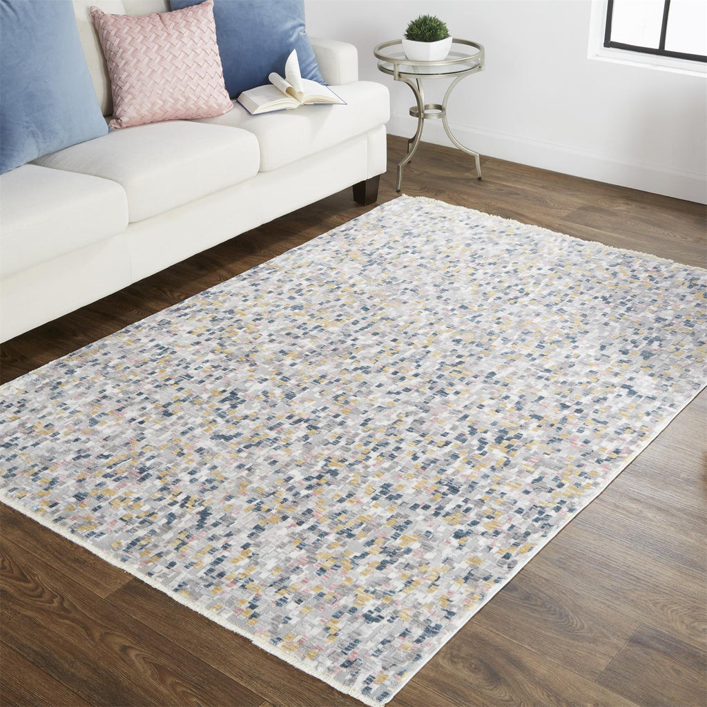 Feizy Kyra 3855F Ivory/Blue Area Rug Lifestyle Image Feature