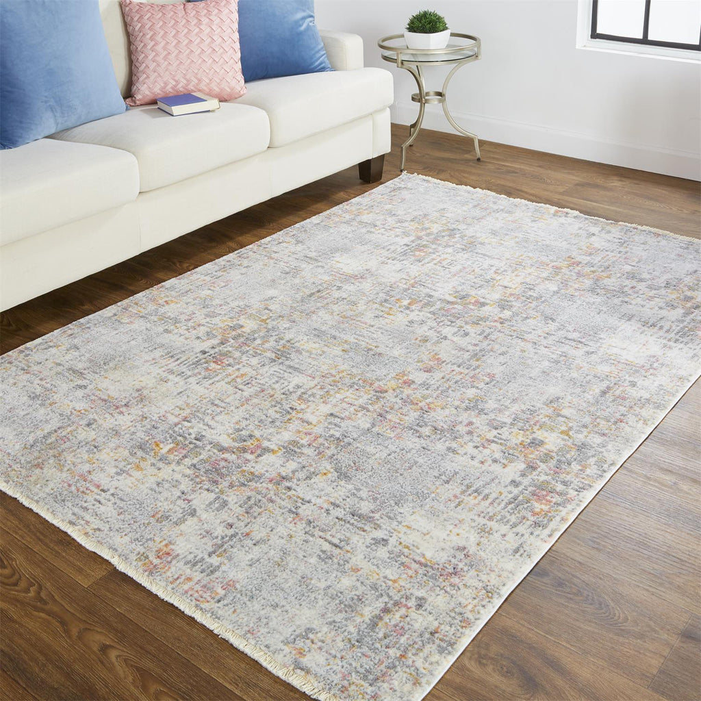 Feizy Kyra 3856F Gray/Gold Area Rug Lifestyle Image Feature