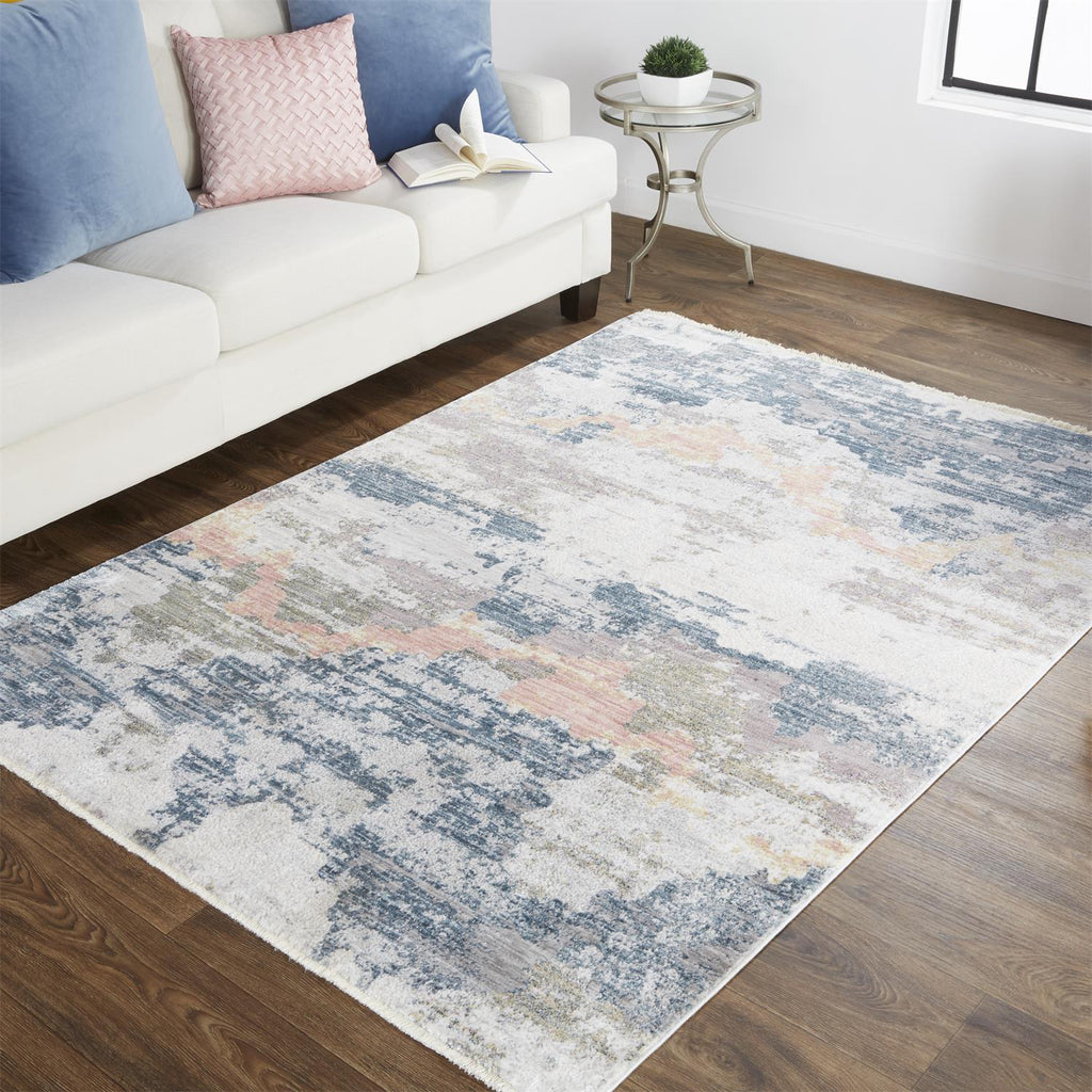 Feizy Kyra 3859F Blue/Ivory Area Rug Lifestyle Image Feature